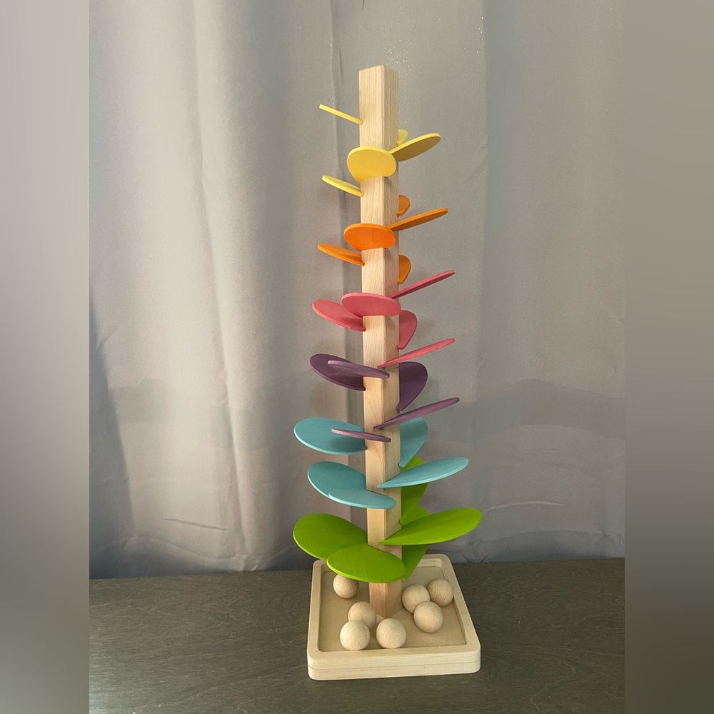 Colorful Wooden Marble Run Toy